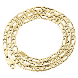 Real 10K Yellow Gold Solid Figaro Chain 2.50mm Necklace Lobster Clasp 16-26 Inches