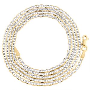 10K Yellow Gold 1.9mm Diamond Cut Solid Anchor Mariner Chain Necklace 16-26 Inches