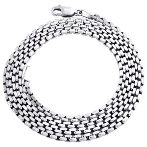 10K White Gold 2.25mm Hollow Open Square Box Chain Unisex Necklace 18 - 24 Inch