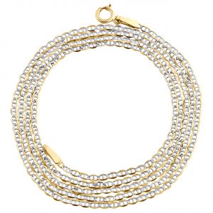 10K Yellow Gold 1.50 mm Diamond Cut Solid Anchor Mariner Chain Necklace 16"-24"
