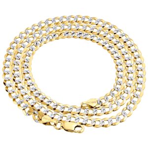 10K Yellow Gold Solid Diamond Cut Cuban Link Chain 4.75mm Necklace 16" - 30"