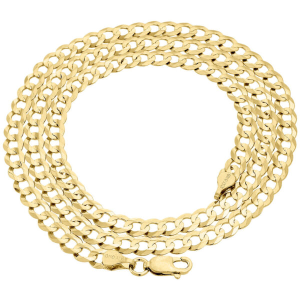 Men's Solid 10K Yellow Gold 4.5 MM Cuban Curb Link Chain Necklace 16-36 Inches