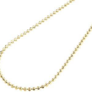 10k Yellow Gold Moon Cut Style Link New Solid Chain Necklace (2.5mm) 22" - 36"