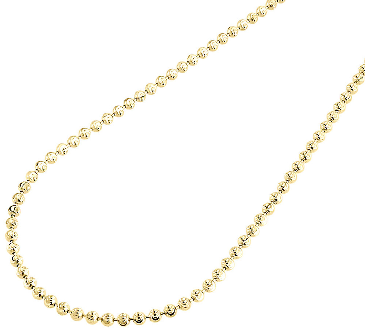 10k Yellow Gold Moon Cut Style Link New Solid Chain Necklace (2.5mm) 22" - 36"