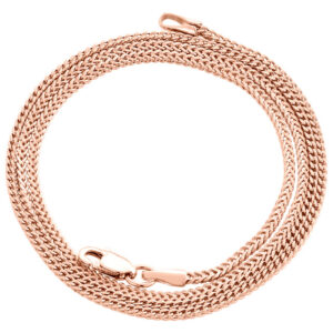 Real 10K Rose Gold 3D Hollow Franco Box Link Chain 1.50 mm Necklace 18-26 Inches