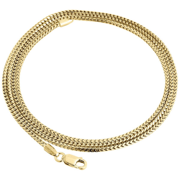 10K Yellow Gold Closed Link Solid Franco Box Chain 1.5mm Necklace 18 - 30 Inches