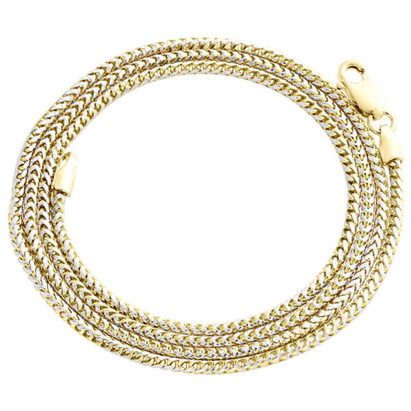 10K Yellow Gold Solid Diamond Cut Franco Box Chain 1.50mm Necklace 16 - 30 Inches