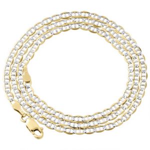 Men's Real 10K Yellow Gold Diamond Cut Mariner Chain 2.5mm Necklace 16-26 Inches