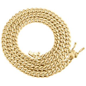 10K Yellow Gold 5 mm Solid Miami Cuban Link Chain Box Clasp Necklace 20-30 Inch