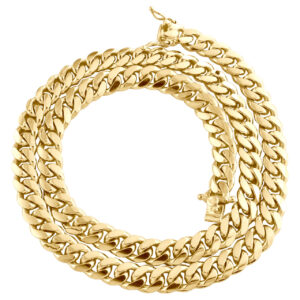 10K Yellow Gold Solid Miami Cuban Link Chain 6 mm Box Clasp Necklace 22-30 Inches