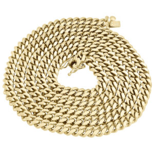 10K Yellow Gold Super Solid 6 MM Men's Miami Cuban Chain Link Necklace 40 Inches