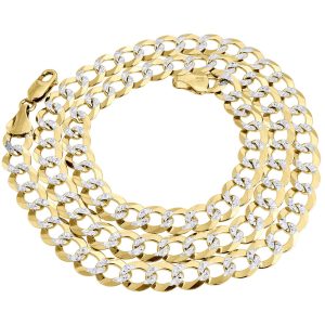 Real 10K Yellow Gold Solid Diamond Cut Cuban Link Chain 8.50mm Necklace 20" - 30"