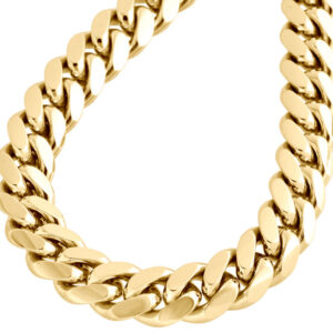 10K Yellow Gold Solid Miami Cuban Link Chain 9 mm Box Clasp Necklace 26-36 Inches
