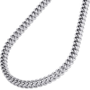 White Gold 3D Hollow Franco Box Link Chain 4.50 mm Necklace