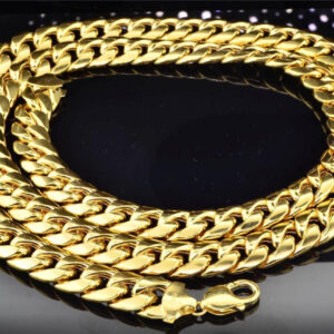 10K Heavy 13 MM Yellow Gold Miami Cuban Link Franco Chain Necklace 36 Inch