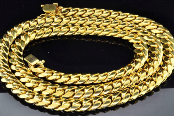 10K Super Solid Heavy Yellow Gold Miami Cuban Link Chain Necklace