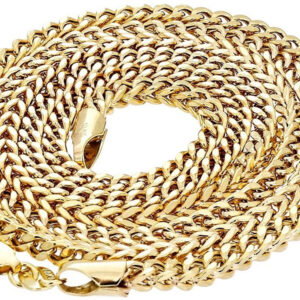 10k Real Yellow Gold 3.0 MM Franco Box Cuban Chain Necklace 22″