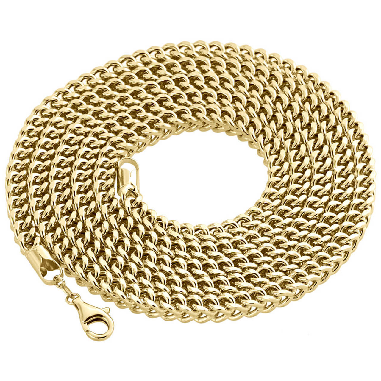 Real 10K Yellow Gold 3D Hollow Franco Box Link Chain 5.50 mm Necklace