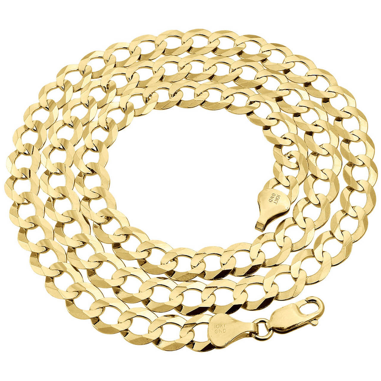 Men's Solid 10K Yellow Gold Cuban Curb Link Chain Necklace 8.5 MM 20-30 Inches