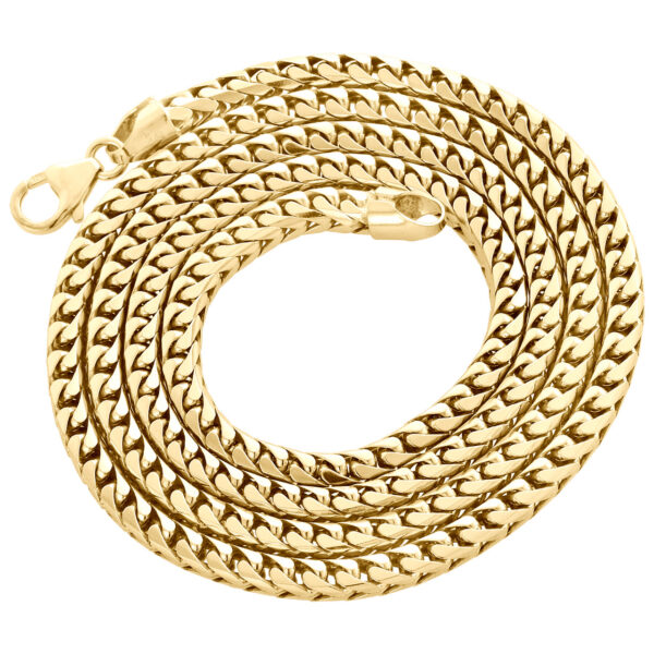 10K Yellow Gold Solid Franco Box Chain Closed Link 4.50 mm Necklace