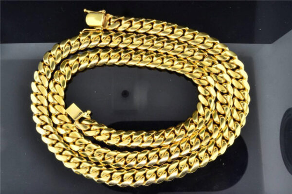 10K Solid Heavy 11.37 MM Yellow Gold Miami Cuban Link Chain Necklace 36 Inch