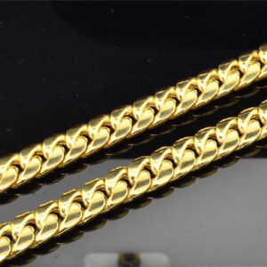 10K Heavy 9.44 MM Yellow Gold Miami Cuban Link Franco Chain Necklace 36 Inch