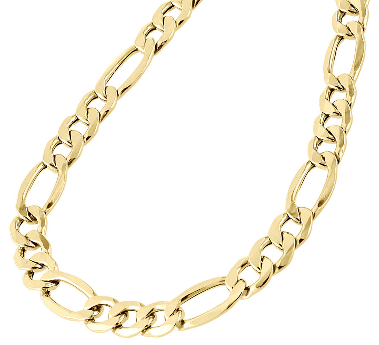 Real 10K Yellow Gold Solid Figaro Chain 8.25mm Necklace Lobster Clasp 18-30 Inches