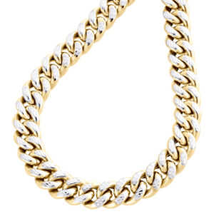 10K Yellow Gold Hollow Miami Cuban Link Chain 8.75 mm Box Clasp Necklace 20"-24"