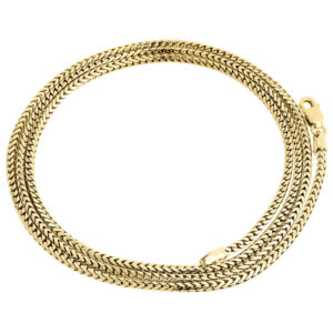 10K Yellow Gold Closed Link 3D Solid Franco Chain 1.80 mm Necklace 20 - 30 Inches