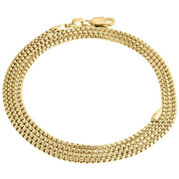 10K Real Yellow Gold Men's & Women 1.5 MM Round Box Chain Necklace 18 - 36 Inch