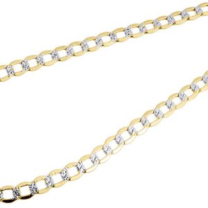 Men's 10k Yellow Gold Diamond Cut Curb Cuban Chain Necklace 4.50 mm 16-30 Inches