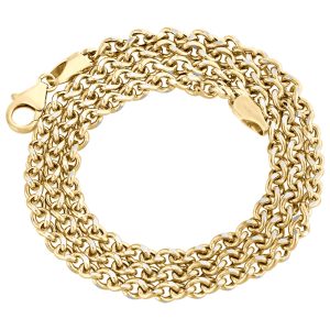 10K Yellow Gold 3.60mm Twisted Curb Chain Fancy Necklace Lobster Lock 18-24 Inches